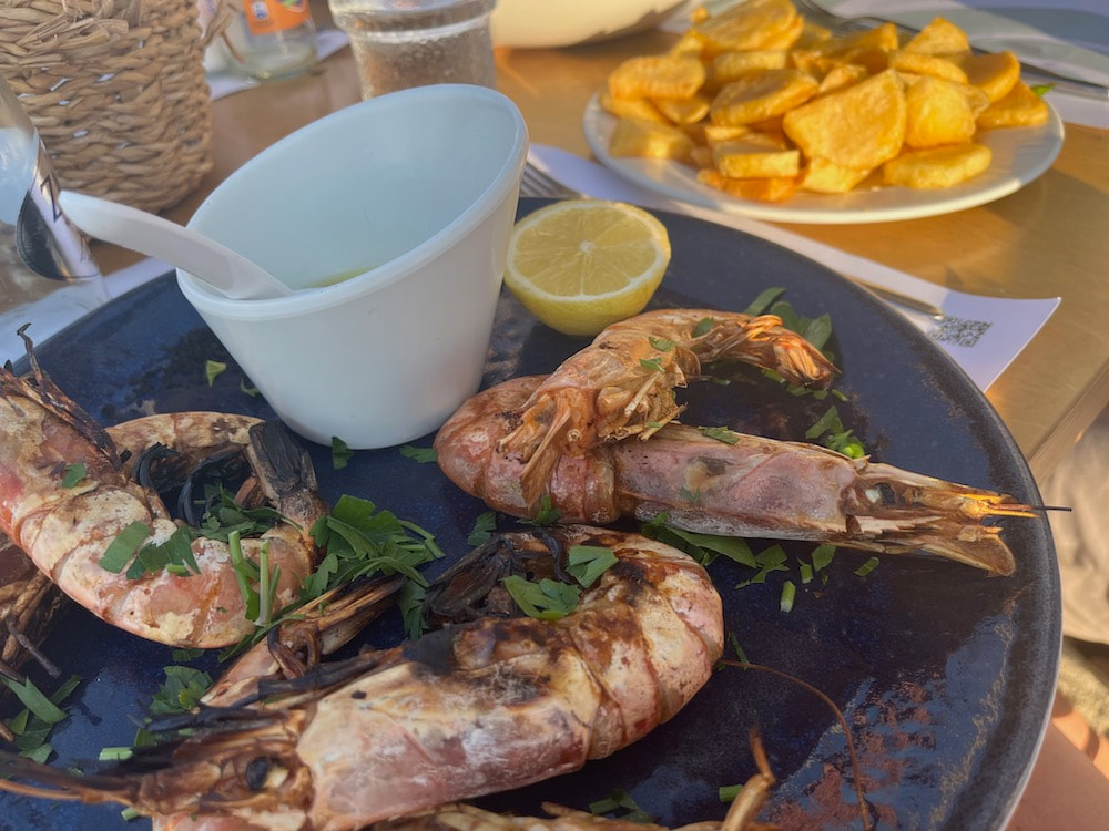 Grilled Shrimp in Heraklion