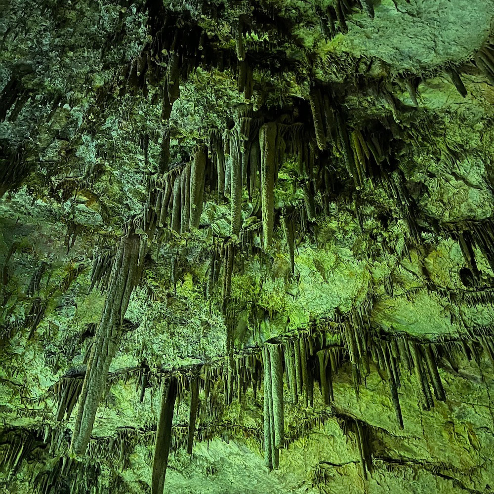 Cave of Zeus Stalagmites in cave